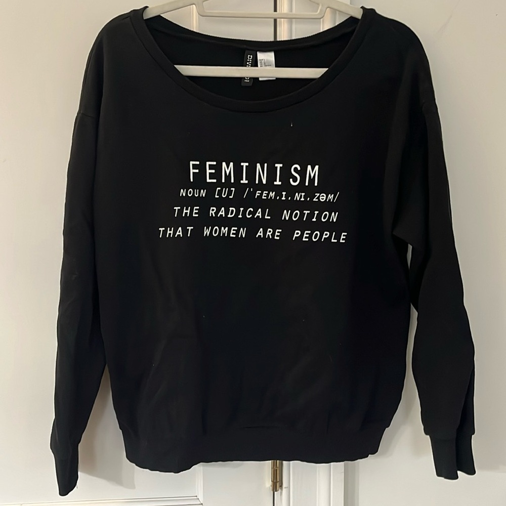 H and M divided FEMINISM sweatshirt